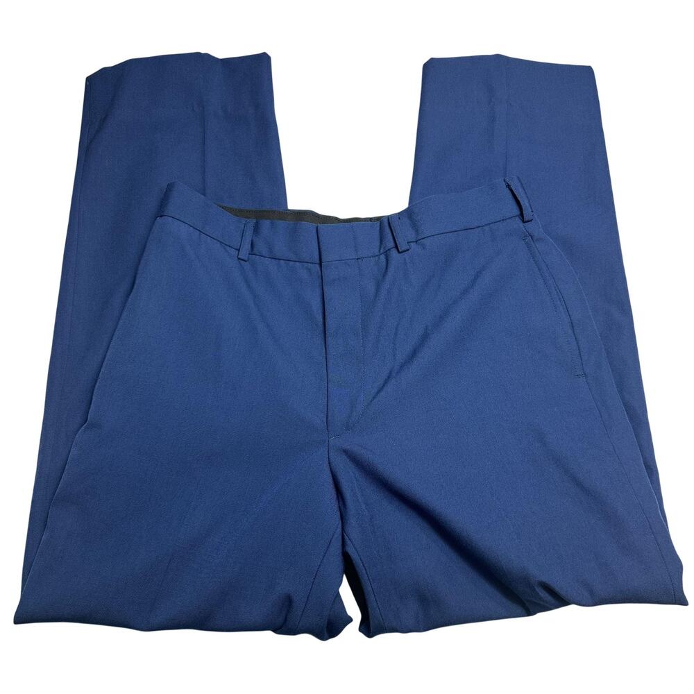 DSCP Pants Mens 34x29 Fits 31W Blue Poly Wool Dress Trousers Uniform Workwear